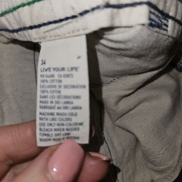 American Eagle Mens Blue Flat Front Shorts 34W | Casual Chino Summer Style - Picture 5 of 11